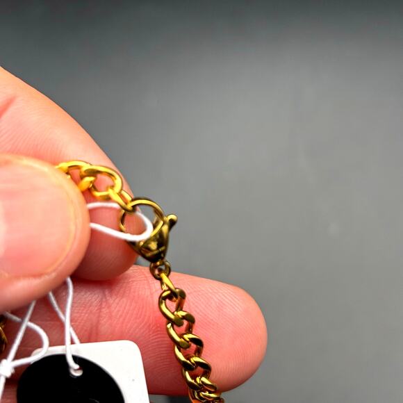 Blackjack BJP48G Mens 18K Gold Plated Stainless Steel Cross Necklace with CZ NWT - Picture 8 of 15